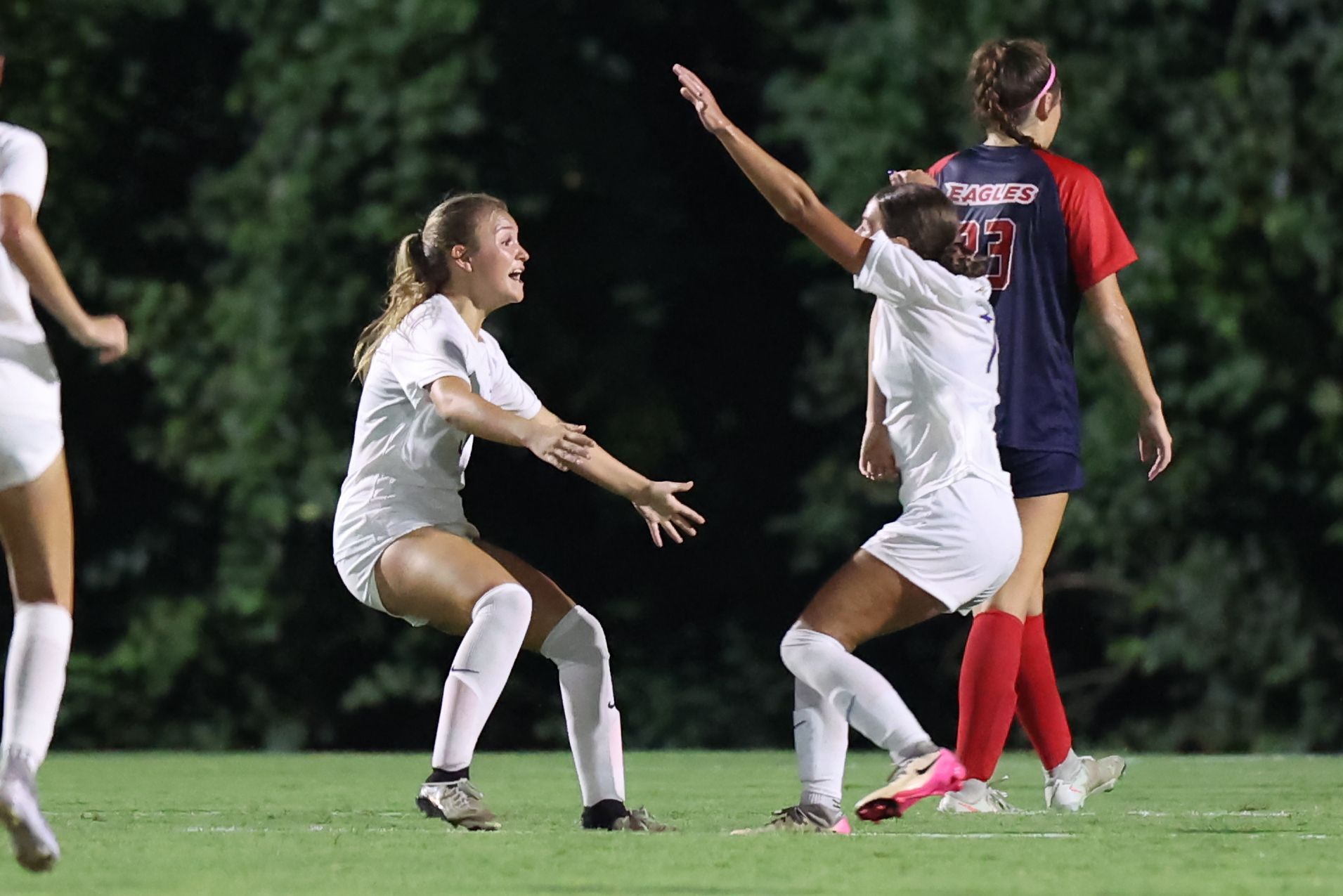 Celebrating game winner at BA